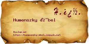 Humenszky Ábel névjegykártya