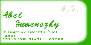 abel humenszky business card